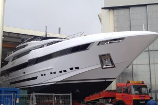 Param Jamuna IV Yacht leaving the shed